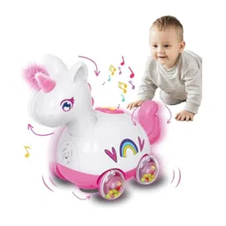 SANJARY Musical Unicorn Baby Crawling Toy, Lights, Music, and bump and go Toy for Baby and Toddlers for kids color design may vary-image-25