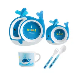 SANJARY Whale Shape Bamboo Dinnerware Set of 5 - Multicolour-picture-24