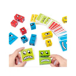 Sanjary Wooden Expression Puzzle WoodencubeToys puzzle color design may vary-picture-25