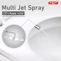 Sanjay Chilly Multi Jet Spray With Heavy Pvc Hose Stainless Steel Silver, JSM-01 image 2