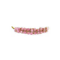 Sanjog Women Pink & Gold-Toned Embellished Juda Gajra-picture-13