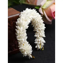 Sanjog Women White Beaded Juda Gajra Bun Hair Accessory-picture-11