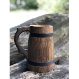 SANKALAN CREATIONS Brown Wooden Mug-picture-39