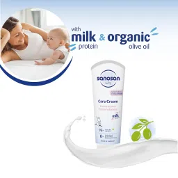 Sanosan Baby Care Cream with Milk Protein – Daily Moisturizing Cream for Face & Body, Gentle Formula for Newborns & Delicate Skin – 100g image 4