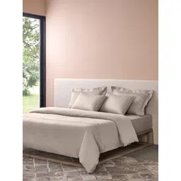 SANSAAR A DDECOR BRAND LIVE CONSCIOUSLY Beige & White 3 Piece Double Large Bedding Set-picture-12