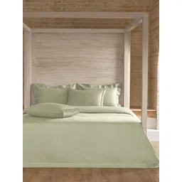 SANSAAR A DDECOR BRAND LIVE CONSCIOUSLY Green Cotton 3 Piece Superfine Bedding Set-picture-25