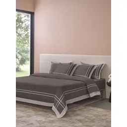 SANSAAR A DDECOR BRAND LIVE CONSCIOUSLY Striped 3 Piece Double Superfine Bedding Set-picture-11