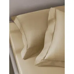 Sansaar Gold Cotton Plain Pillow Cover - Set of 2-picture-29