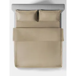 Sansaar Oat Meal Beige Cotton Geometric 210 TC Double Duvet Cover image 2