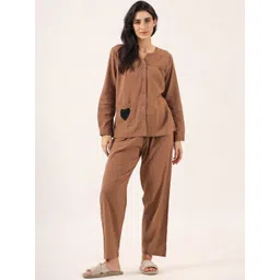SANSKRUTIHOMES Mandarin Collar Pure Cotton Night suit-picture-41
