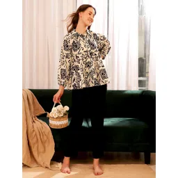 SANSKRUTIHOMES Women Floral Printed Pure Cotton Night suit-picture-38