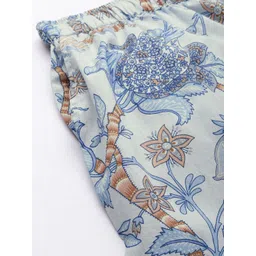 SANSKRUTIHOMES Women Grey & Blue Printed Cotton Night suit image 4