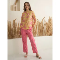 SANSKRUTIHOMES Women Printed Cotton Mandarin Collar Shirt Night Suit-picture-11