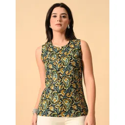 SANTOLIYA Paisley Print Cotton Crop Top-picture-24