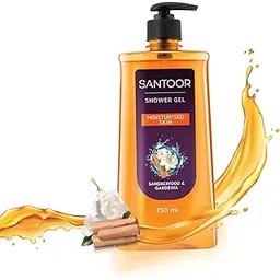 Santoor Moisturizing Shower Gel 750ml With Natural Sandalwood & Gardenia Extracts| For Men & Women| Moisturizing Body Wash With Glycerin | Suitable For All Skin Types| No Parabens| No Silicones-picture-42