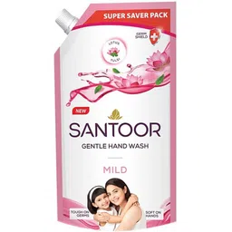 santoor Gentale Hand Wash Lotus, Tulsi And Mild 650 ML. Hand Wash-picture-13