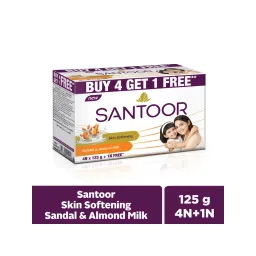 Santoor Sandal And Almond Milk Soap (Buy 4 Get 1 Free 125g Each)-picture-33