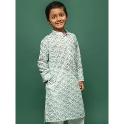 Sanwara Kids Blue Cotton Printed Kurta-picture-13