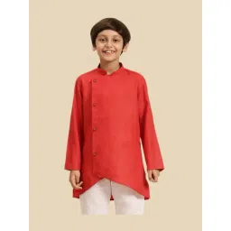 Sanwara Kids Red Cotton Regular Fit Kurta-picture-15