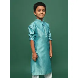 Sanwara Kids Sea Green Embroidered Kurta-picture-33