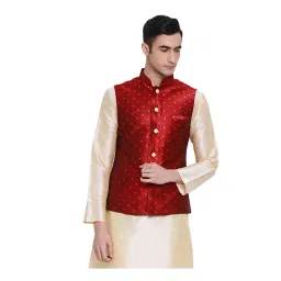 Sanwara Maroon Printed Nehru Jacket-picture-32