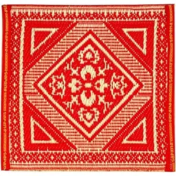 Sapana Carpet-Mats Chatai Mats for Home Multipurpose Reversible Rectangular Plastic Mat for Floor, Outdoor, Indoor Flower Pink & Ivory (45 cm x45 cm), Puja Aasan Chatai Mat, Pack of 6 (45 cm x45 cm)-picture-30