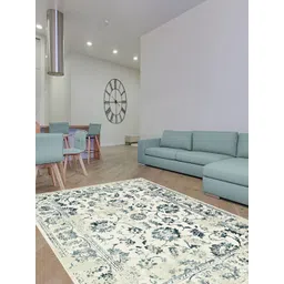 Sapana Carpet-Mats Cream-Coloured Floral Anti-Skid Polypropylene Carpet-picture-39