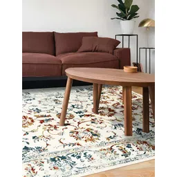 Sapana Carpet-Mats Cream-Coloured Floral Anti-Skid Polypropylene Carpet-picture-40