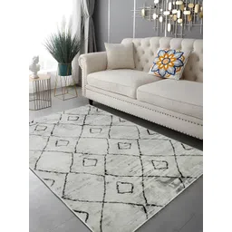 Sapana Carpet-Mats Cream-Coloured Geometric Anti-Skid Polyester Carpet-picture-22