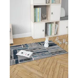 Sapana Carpet-Mats Grey & Blue Abstract Anti-Skid Carpet-picture-36