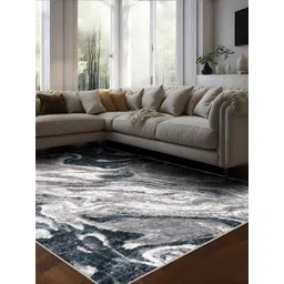 Sapana Carpet-Mats Grey & Blue Abstract Printed Anti Skid Contemporary Carpet-picture-42