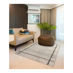 Sapana Carpet-Mats Grey & Off White Striped Anti-Skid Woollen Carpet-picture-16
