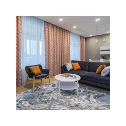 Sapana Carpet-Mats Grey & White Abstract Anti-Skid Carpet-picture-34