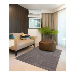 Sapana Carpet-Mats Grey Striped Anti-Skid Woollen Carpet image 1