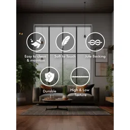 Sapana Carpet-Mats Grey Striped Anti-Skid Woollen Carpet image 5