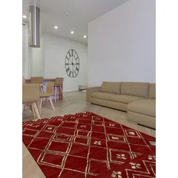 Sapana Carpet-Mats Maroon Abstract Anti-Skid Polypropylene Carpet-picture-37