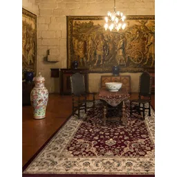 Sapana Carpet-Mats Maroon & Beige Ethnic Motifs Rectangular No Shredding Carpet-picture-28