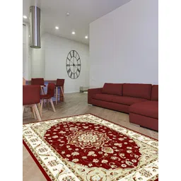 Sapana Carpet-Mats Maroon Traditional Anti-Skid Polypropylene Carpet-picture-20