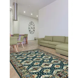 Sapana Carpet-Mats Navy Blue Traditional Anti-Skid Polypropylene Carpet-picture-34