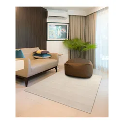 Sapana Carpet-Mats Silver Toned Striped Anti-Skid Woollen Carpet-picture-27