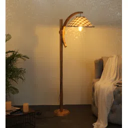 sapphire Mise Green Iron Shade Club Floor Lamp With Wood Base image 2