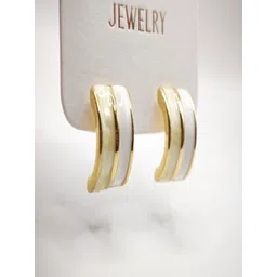 SAPRAA TRENDS Gold-Plated Stainless Steel Half Hoop Earrings-picture-16