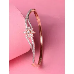 Saraf RS Jewellery American Diamond Rose Gold-Plated Bangle-Style Bracelet-picture-23