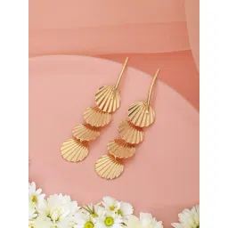 Saraf RS Jewellery Anti-Tarnish Gold Plated Geometric Drop Down Earrings for Women-picture-21