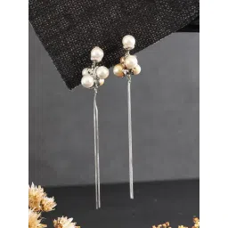 Saraf RS Jewellery Anti-Tarnish Pearl Bunch Designer Long Chain Drop Studs Earrings for Women-picture-34