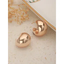 Saraf RS Jewellery Anti-Tarnish Rose Gold Plated Dome Shaped Statement Studs Earrings for Women-picture-38