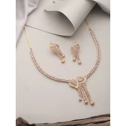 Saraf RS Jewellery Dual Toned Gold Plated AD Studded Mango Design Luxe Statement Jewellery Set-picture-42