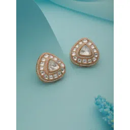 Saraf RS Jewellery Gold Kundan & CZ Studded Studds earrings-picture-25