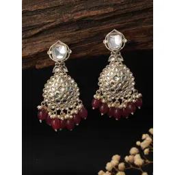 Saraf RS Jewellery Gold Kundan Studded Pearl Chandbali Earring-picture-34