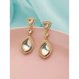 Saraf RS Jewellery Gold Original Kundan Studded Dangler Earring-picture-34